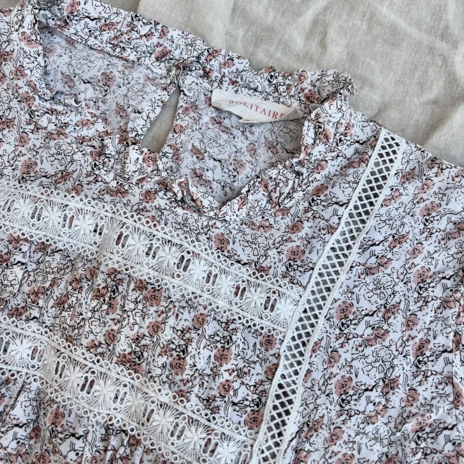 Image for Lightweight floral and lace blouse