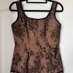 Featured thumbnail for Mélanie Lyne top with black lace and flesh-coloured lining, size M