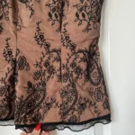 Thumbnail for Mélanie Lyne top with black lace and flesh-coloured lining, size M