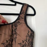 Thumbnail for Mélanie Lyne top with black lace and flesh-coloured lining, size M