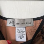 Thumbnail for Mélanie Lyne top with black lace and flesh-coloured lining, size M