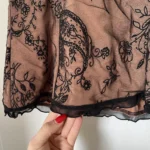 Thumbnail for Mélanie Lyne top with black lace and flesh-coloured lining, size M