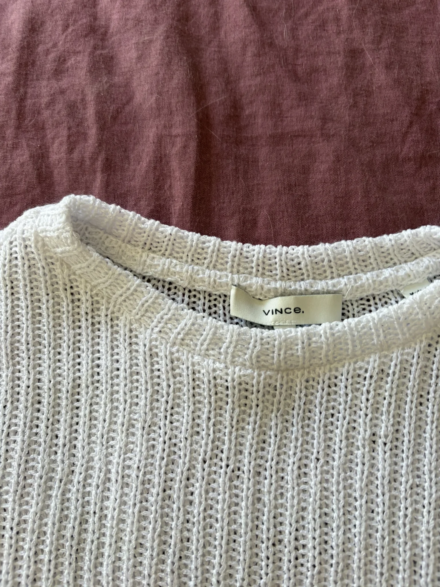 Image for Vince White mesh jumper