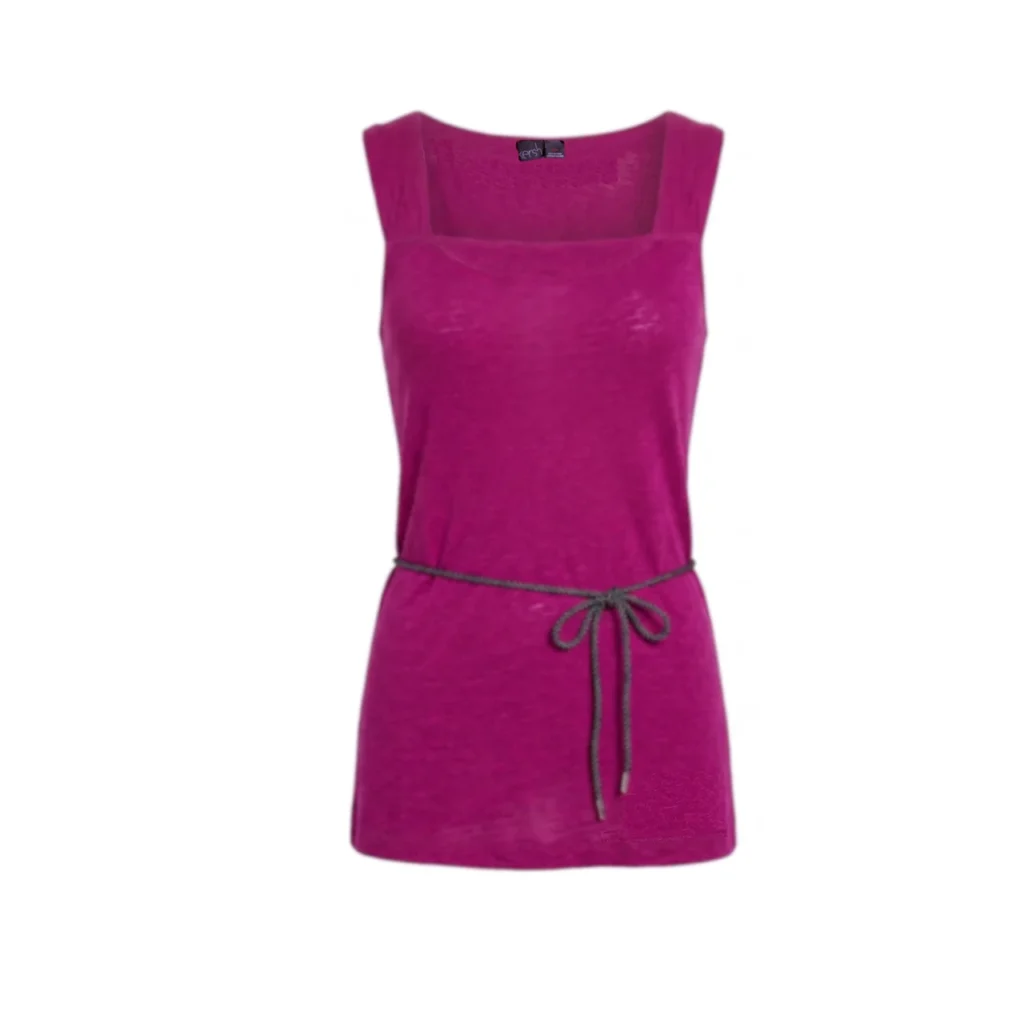 Featured image for KERSH - Tunique en Tricot Rose Fuchsia avec Ceinture Corde