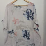 Featured thumbnail for Frocella – Tunique blanche fleurie 100% coton – Fabriquée en Italie
