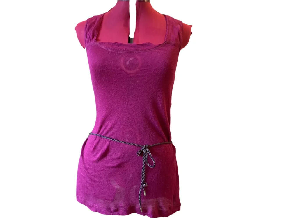Image for KERSH - Tunique en Tricot Rose Fuchsia avec Ceinture Corde