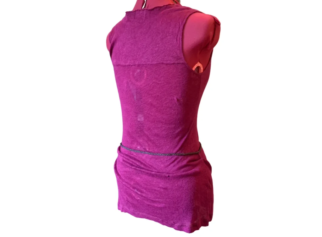 Image for KERSH - Tunique en Tricot Rose Fuchsia avec Ceinture Corde