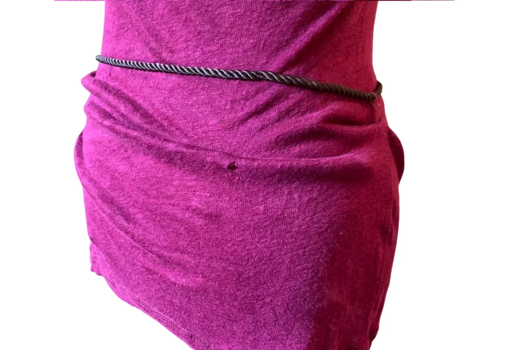 Image for KERSH - Tunique en Tricot Rose Fuchsia avec Ceinture Corde