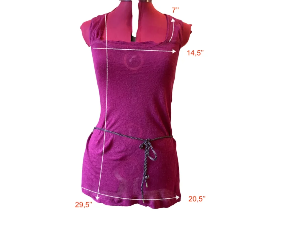 Image for KERSH - Tunique en Tricot Rose Fuchsia avec Ceinture Corde
