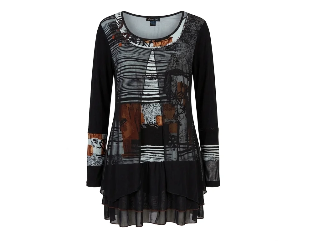 Featured image for MICHAEL TYLER - Tunique ou Robe Courte Multicouche Artistique - Large
