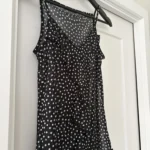 Thumbnail for Black camisole with sheer polka dots