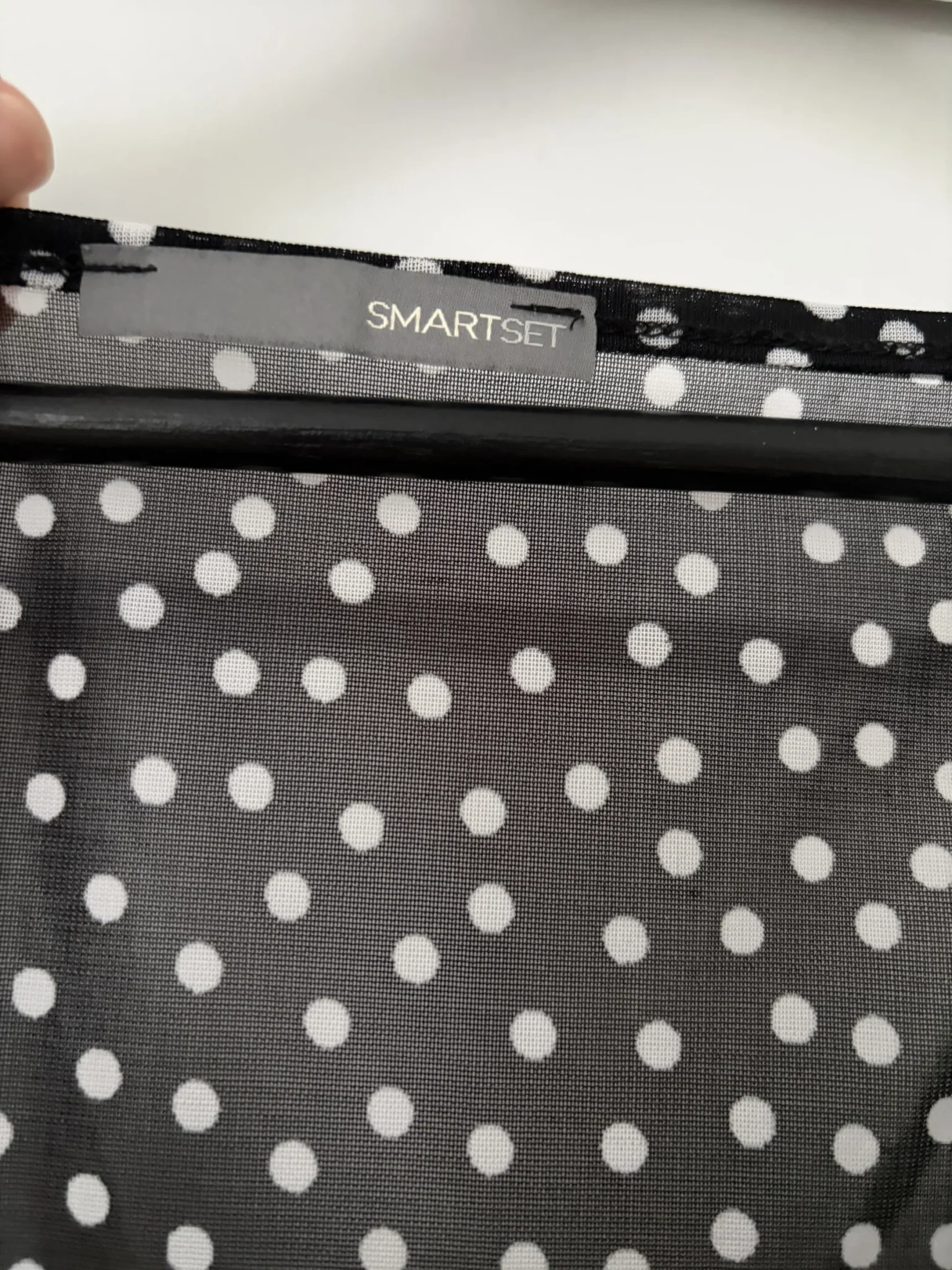 Image for Black camisole with sheer polka dots