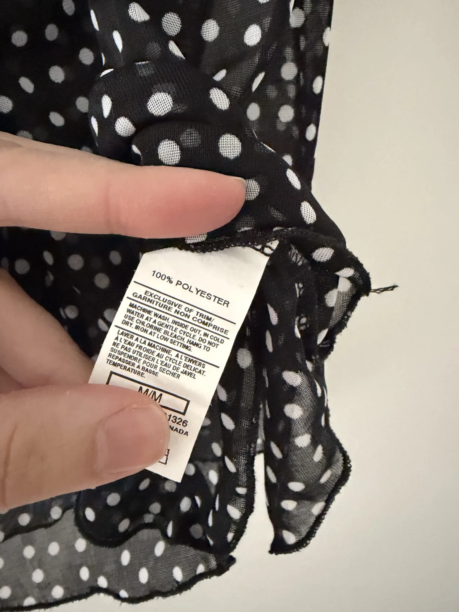 Image for Black camisole with sheer polka dots