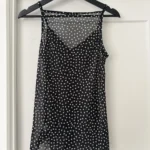 Thumbnail for Black camisole with sheer polka dots