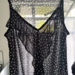 Thumbnail for Black camisole with sheer polka dots