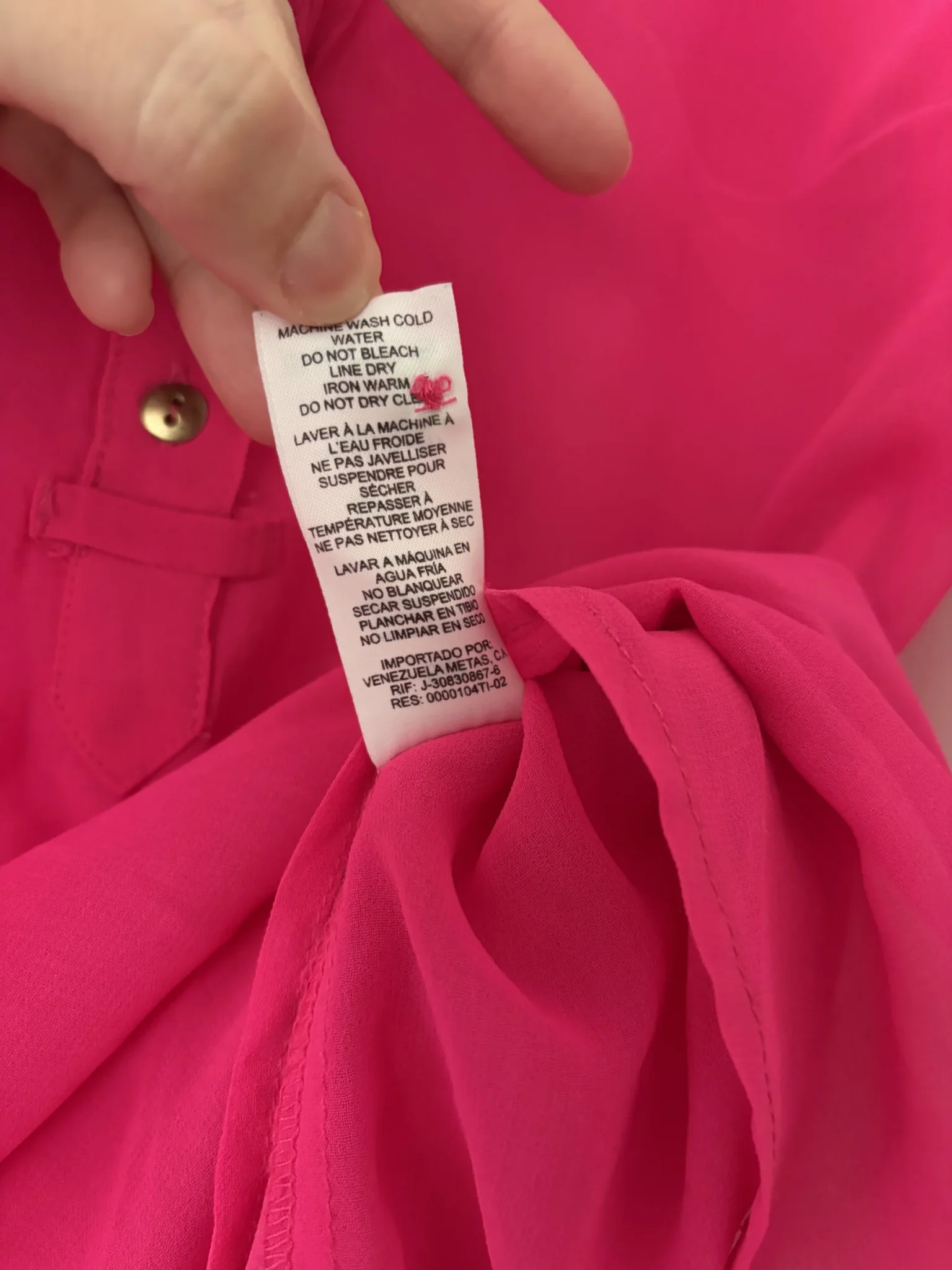 Image for Bright pink sheer blouse