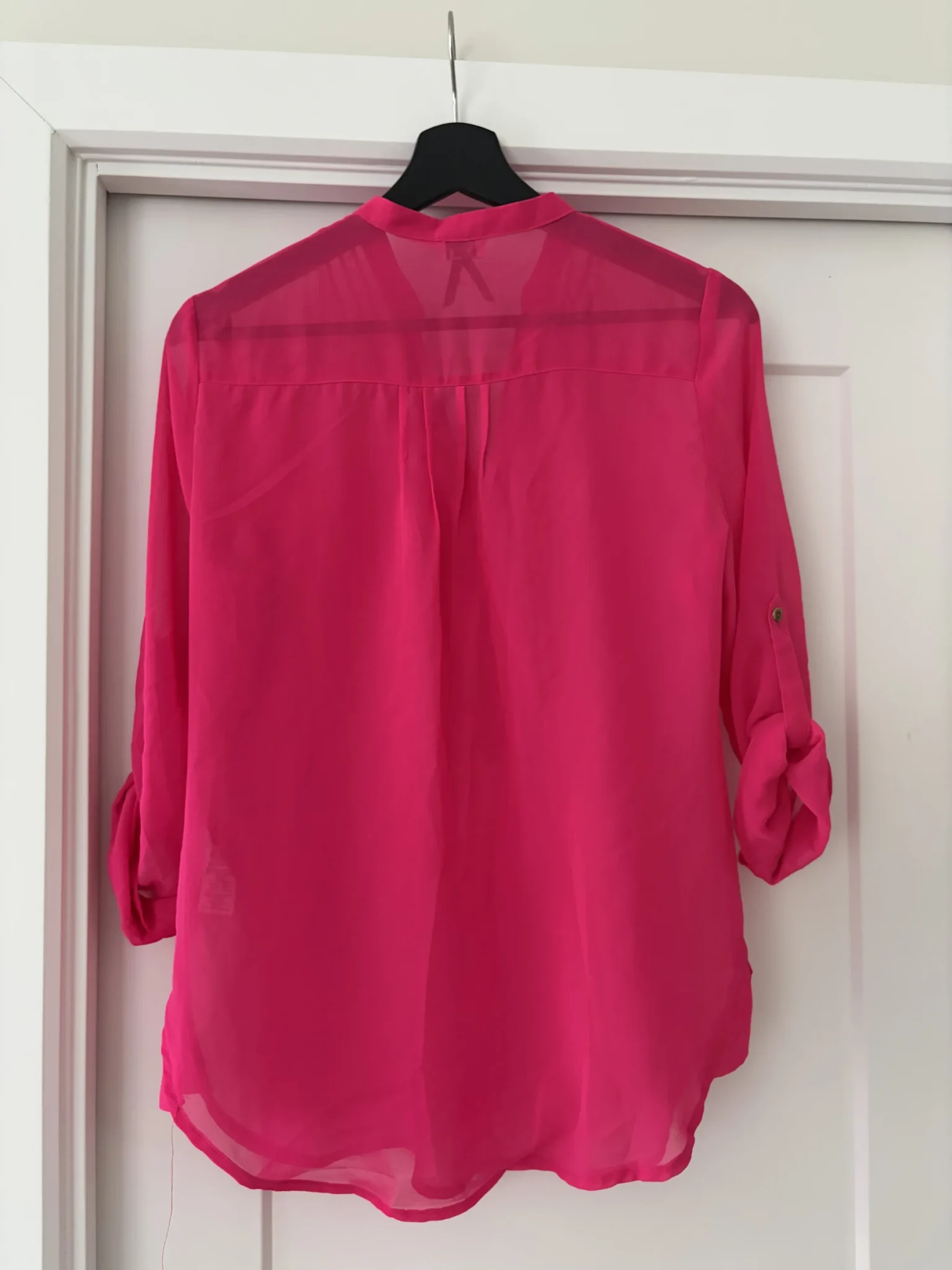 Image for Bright pink sheer blouse
