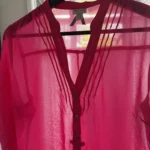 Thumbnail for Bright pink sheer blouse