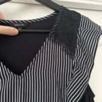 Thumbnail for Short-sleeved top with lace detail