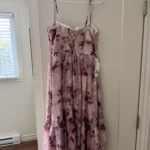 Thumbnail for New floral pink midi-length dress (Azazie)