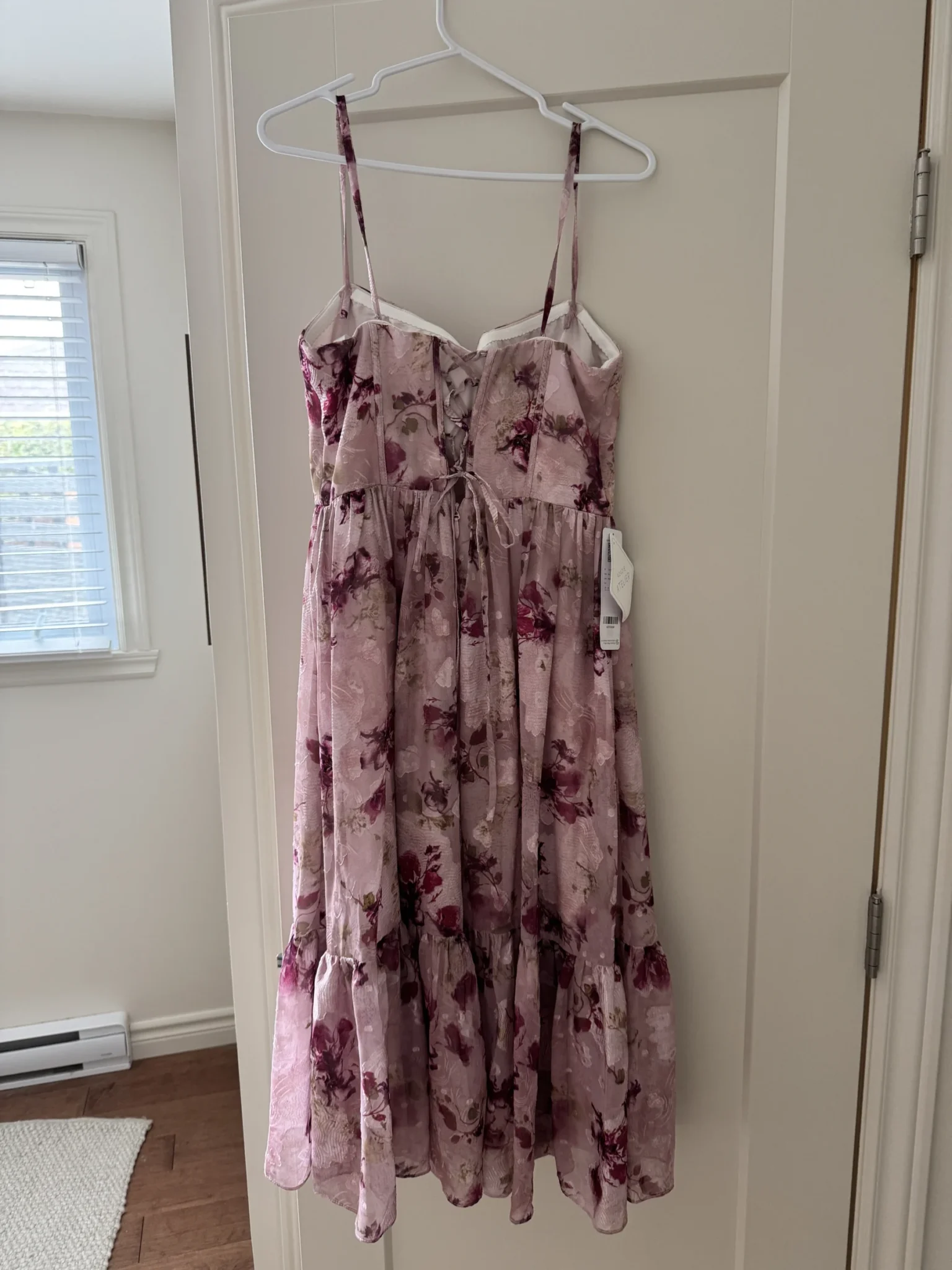 Image for New floral pink midi-length dress (Azazie)