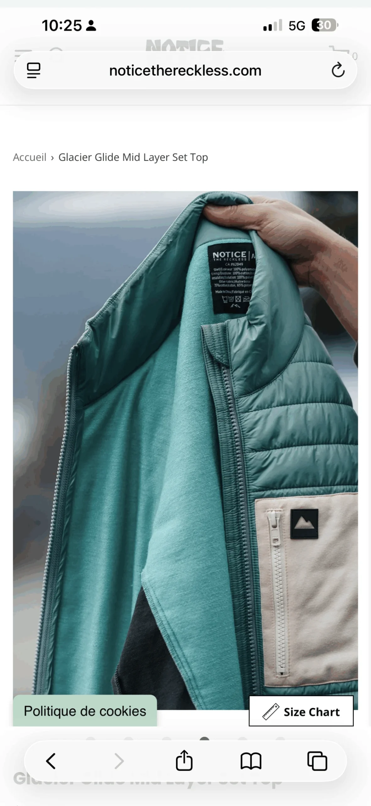 Manteau notice parfait pour sport 3 saisons Notice The Reckless seconde main