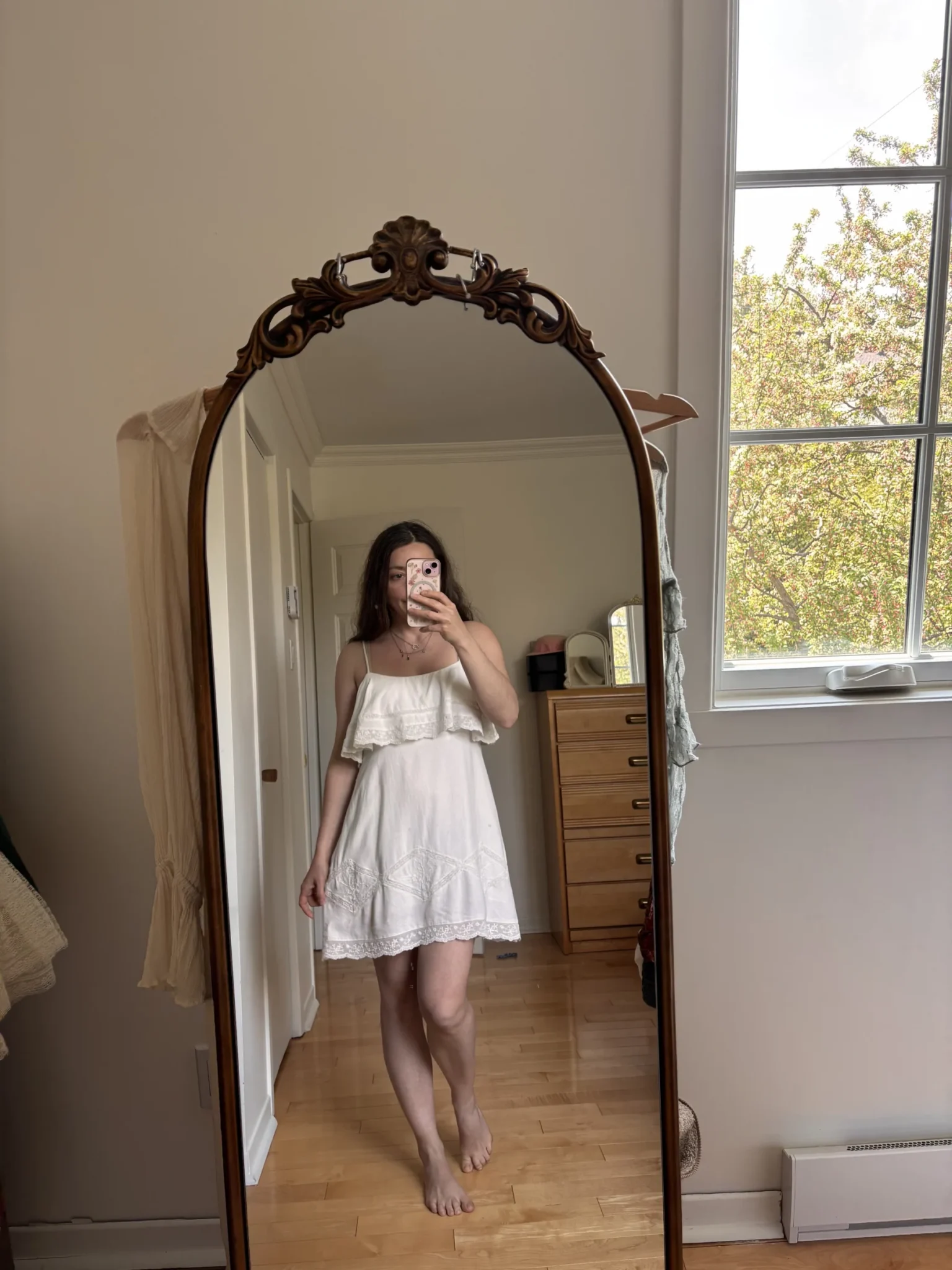 Image for Zara linen dress with embroidery