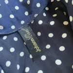 Thumbnail for Vintage navy blue short jumpsuit with white polka dots