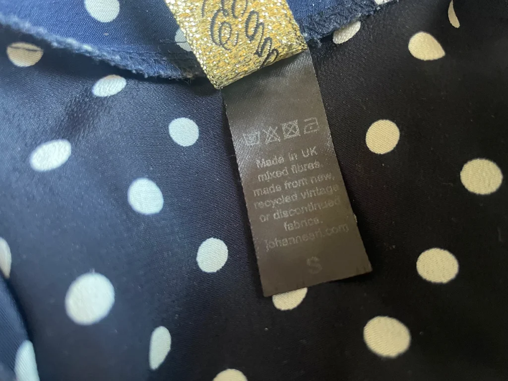 Image for Vintage navy blue short jumpsuit with white polka dots