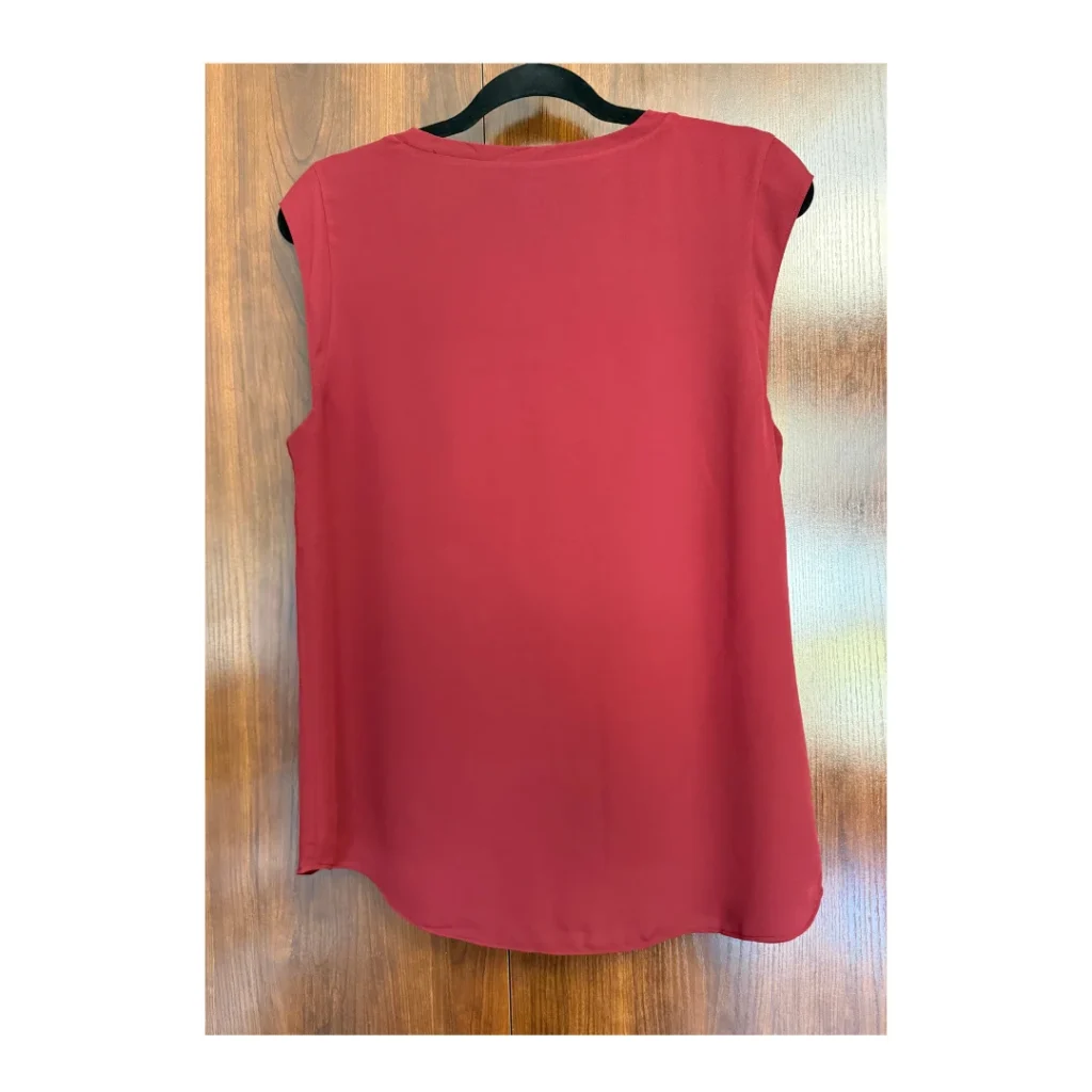 Image for Blouse RW&CO rouge sans manches – haut chic travail ou soirée taille M