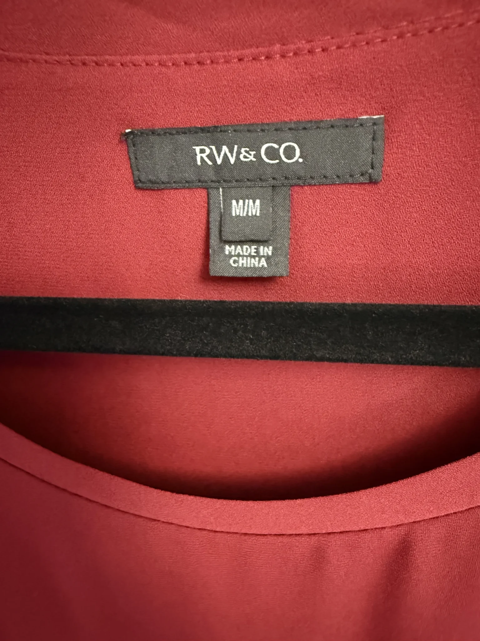 Image for Blouse RW&CO rouge sans manches – haut chic travail ou soirée taille M