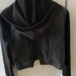 Thumbnail for Veste en jean noire à capuche de marque Streetwear Society