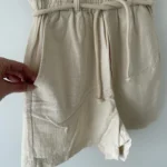 Thumbnail for Short écru en Coton Taille Haute Gentle Fawn