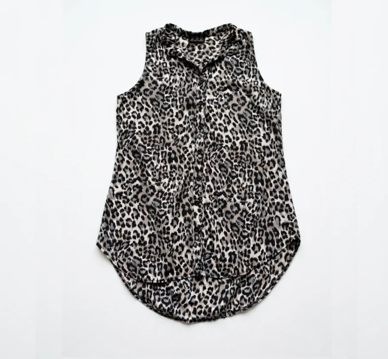 Featured image for 🐆 NWD Blouse Tunique Sans Manches à Imprimé Léopard (Taille S)