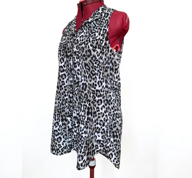 Image for 🐆 NWD Blouse Tunique Sans Manches à Imprimé Léopard (Taille S)