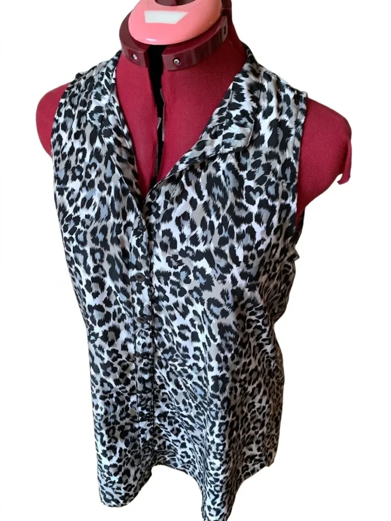Image for 🐆 NWD Blouse Tunique Sans Manches à Imprimé Léopard (Taille S)