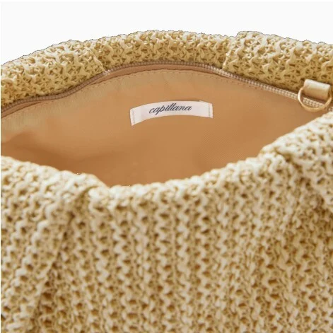 Image for Sac pochette/bandoulière en raphia "Capittana"