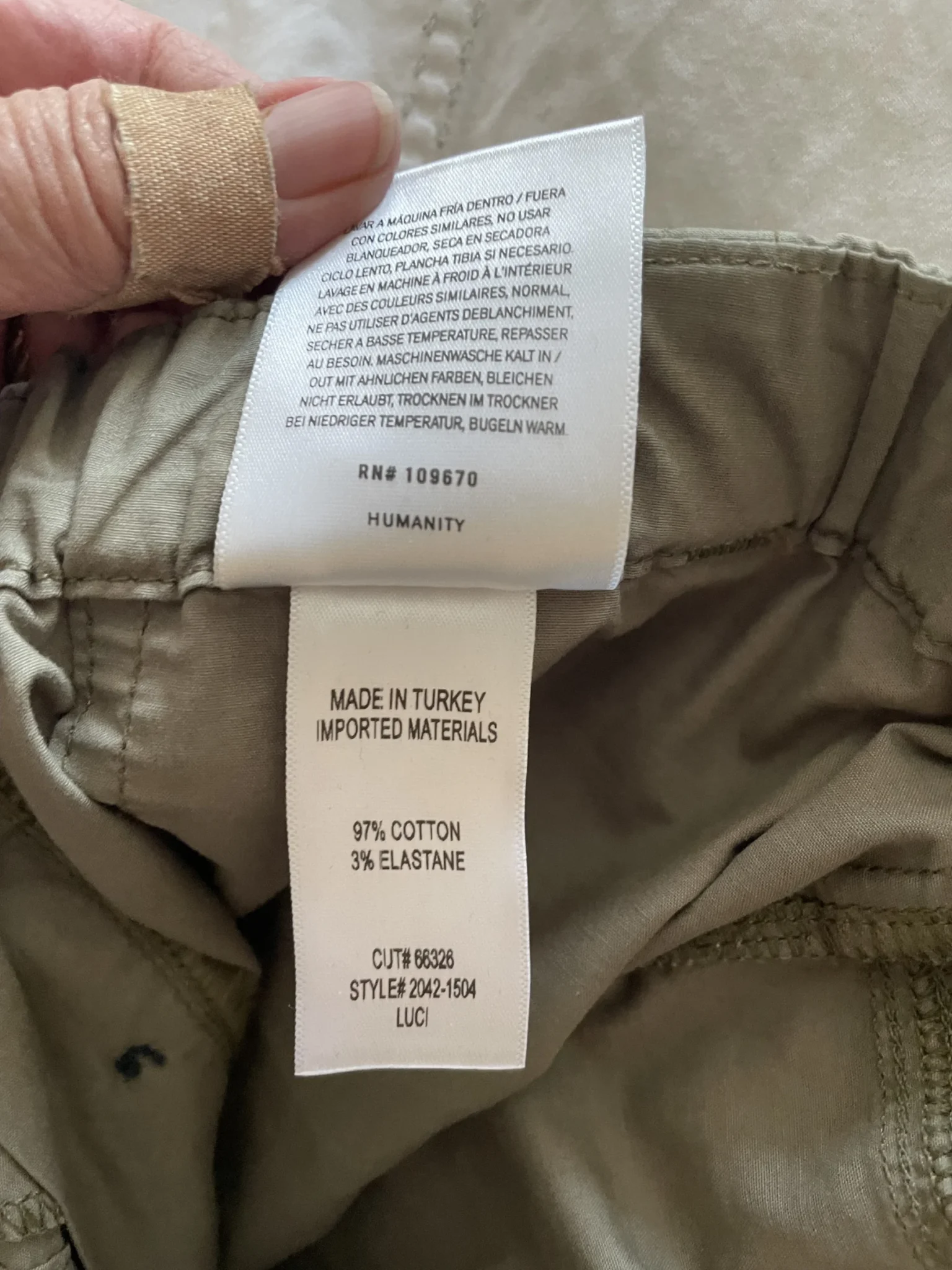 Image for Pantalon cargo khaki