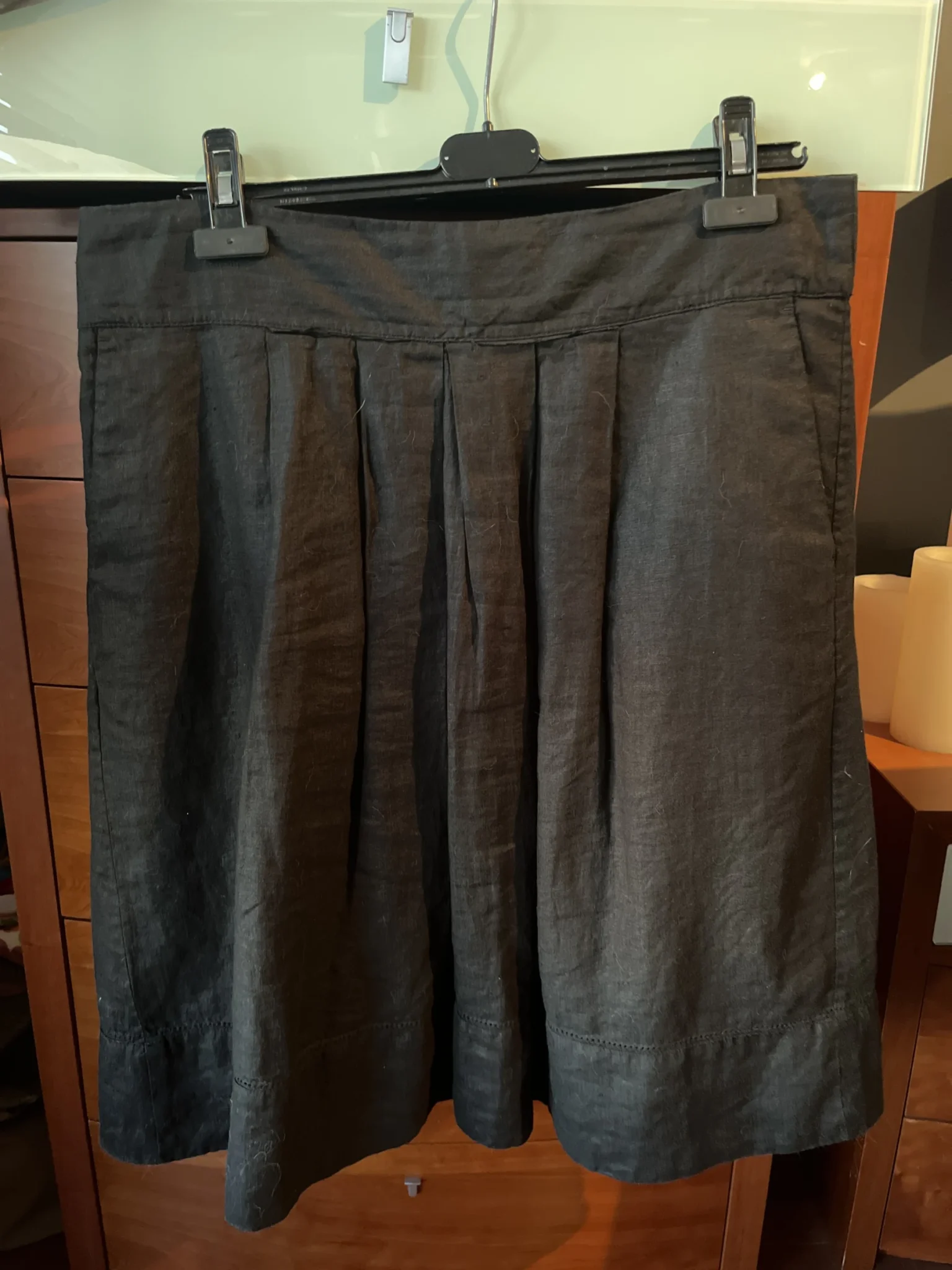 Featured image for Banana Republic jupe en LIN Noir avec poches