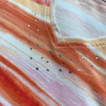Thumbnail for ALIA - Haut à Rayures Aquarelle et Strass couleur sunset - Medium