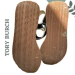 Thumbnail for Sandales espadrilles à plateforme Tory Burch noires, blanches et beiges, fermeture velcro, pointure 10