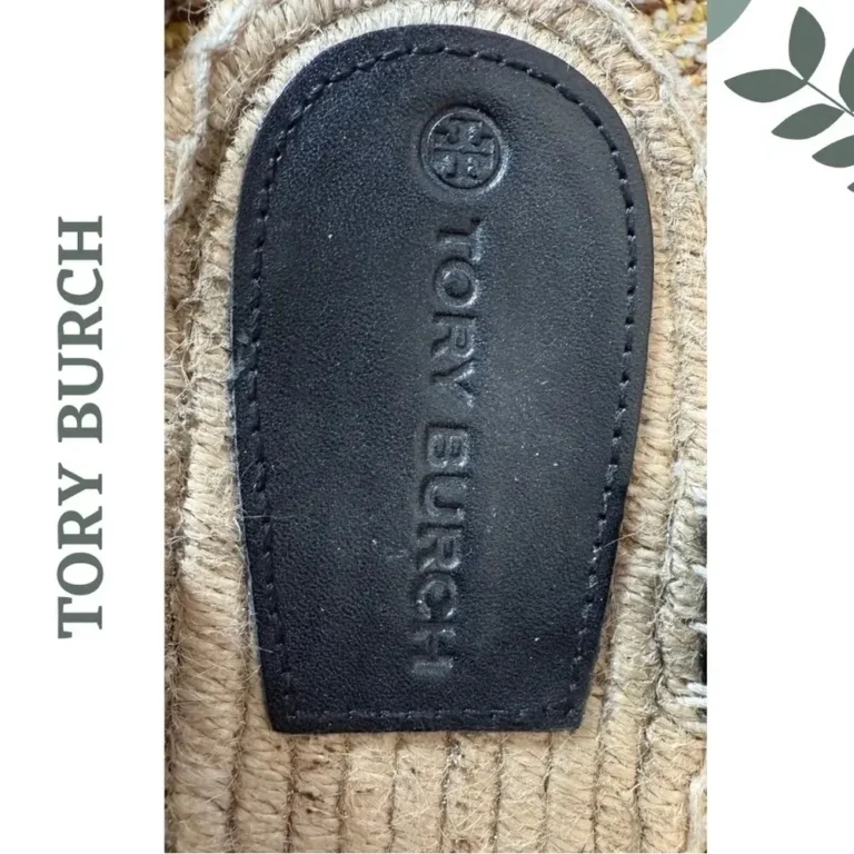 Image for Sandales espadrilles à plateforme Tory Burch noires, blanches et beiges, fermeture velcro, pointure 10