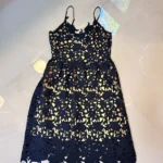 Thumbnail for Robe bleue marine et beige Véronique Moda