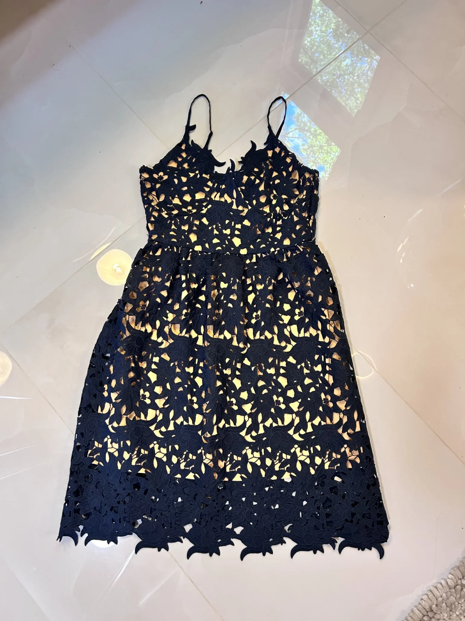 Image for Robe bleue marine et beige Véronique Moda