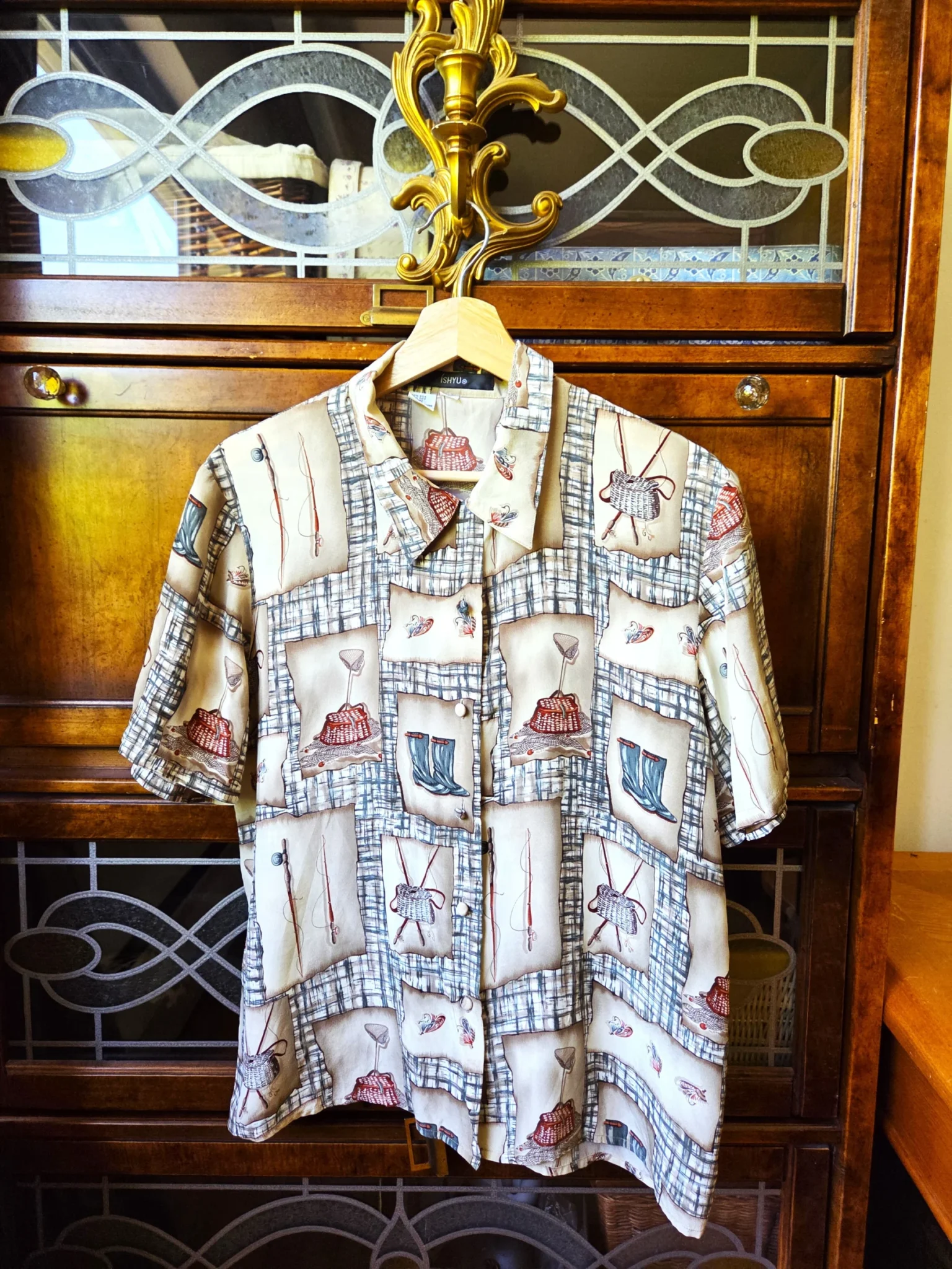 Featured image for ISHYU 100 % soie-superbe chemise à manches courtes