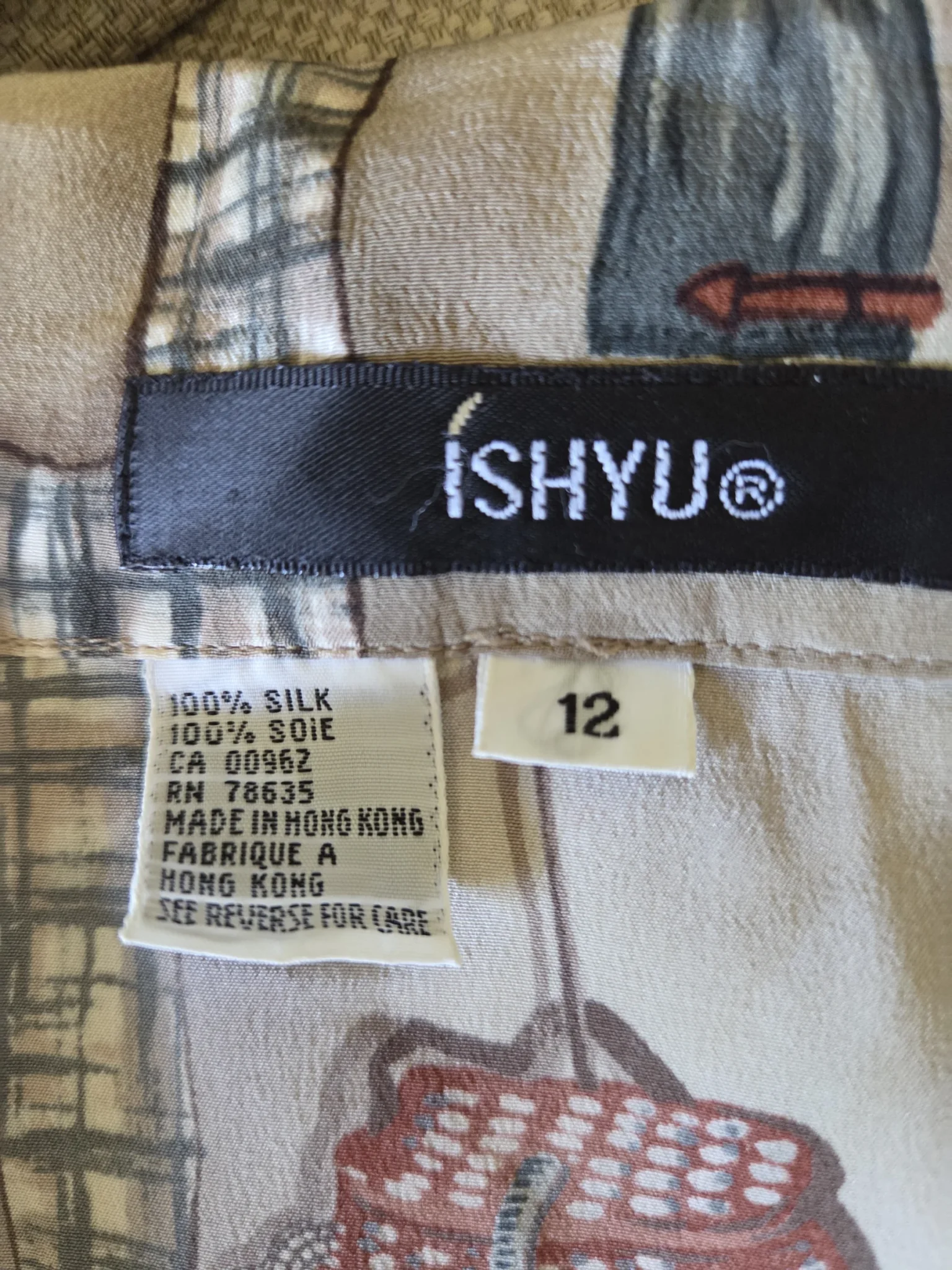 Image for ISHYU 100 % soie-superbe chemise à manches courtes