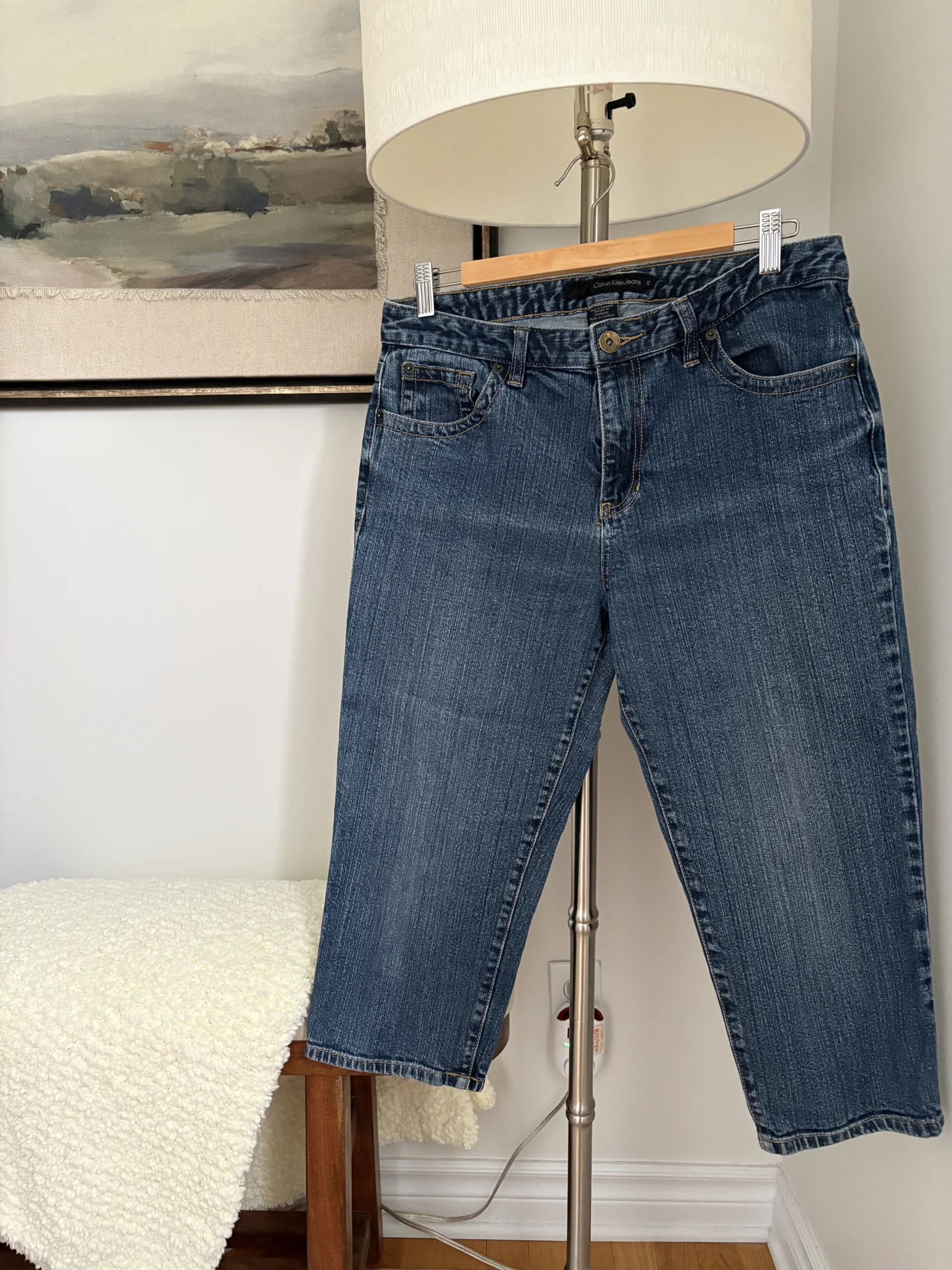 Denim capri Calvin Klein Calvin Klein seconde main
