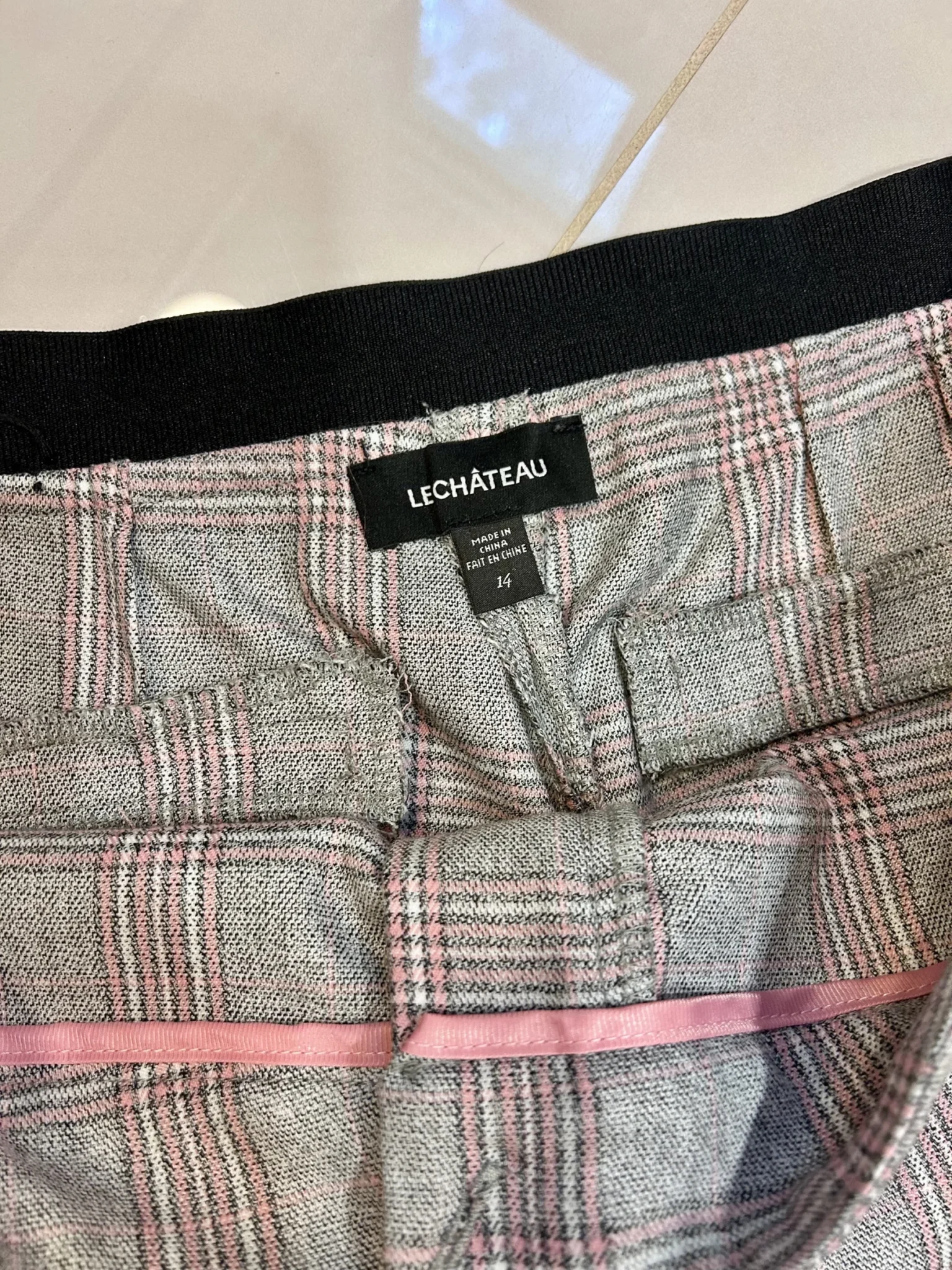 Image for Pantalon à carreau 3/4 gris et rose