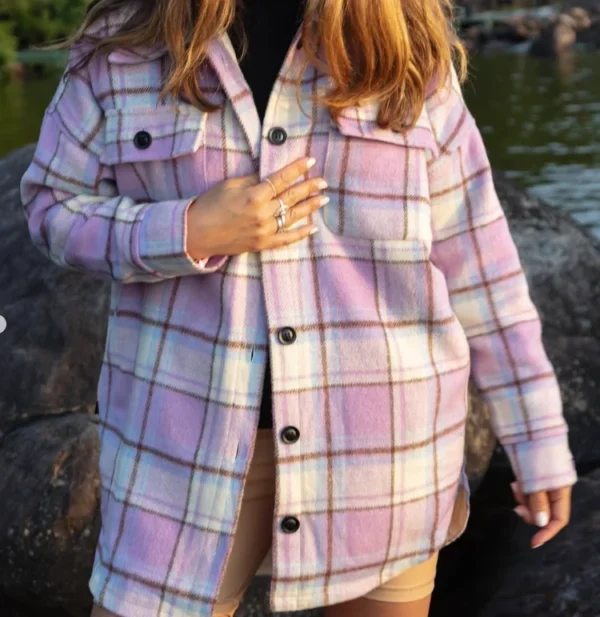 Image for Manteau neuf plaid (motif écossais) - style chemise doublé