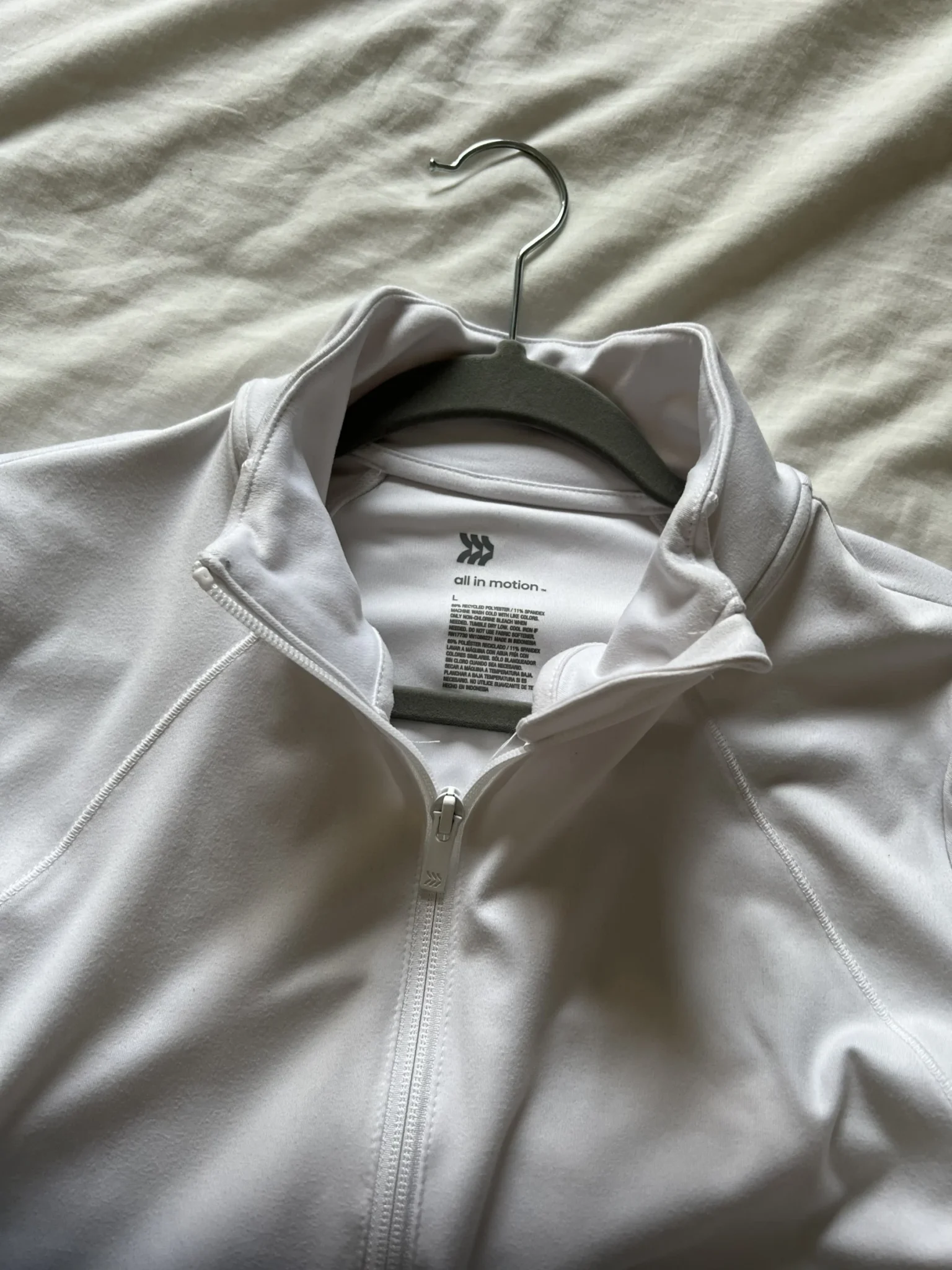 Image for Haut sport blanc zip 3/4